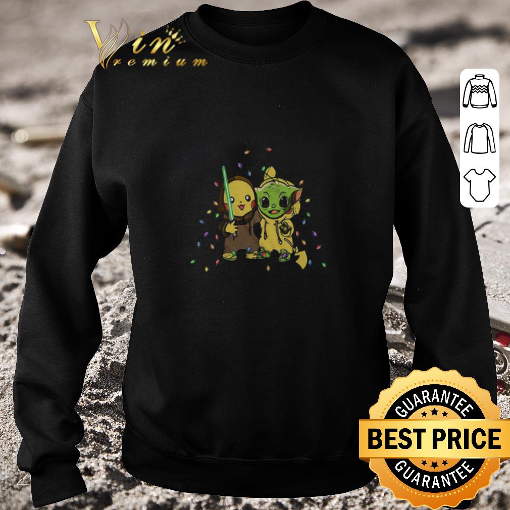 53ecd11f funny baby pikachu and baby yoda merry christmas light sweater shirt 4 - Funny Baby Pikachu And Baby Yoda Merry Christmas Light Sweater shirt