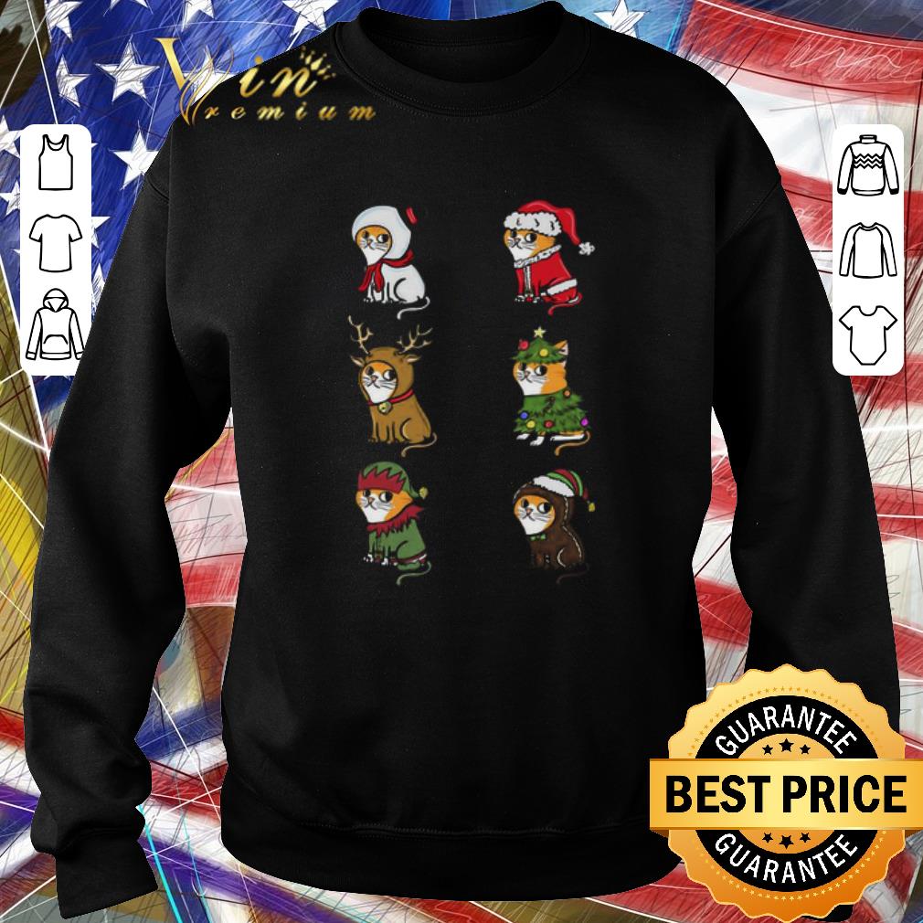 cdb7e3c4 awesome cat elf santa reindeer christmas sweater shirt 4 - Awesome Cat Elf Santa Reindeer Christmas Sweater shirt