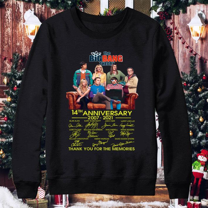 3f46f146 thank you memories the bigbang theory 14th anniversary 2007 2021 signed shirt 4 - Premium Thank You Memories The Bigbang Theory 14th Anniversary 2007-2021 Signed shirt
