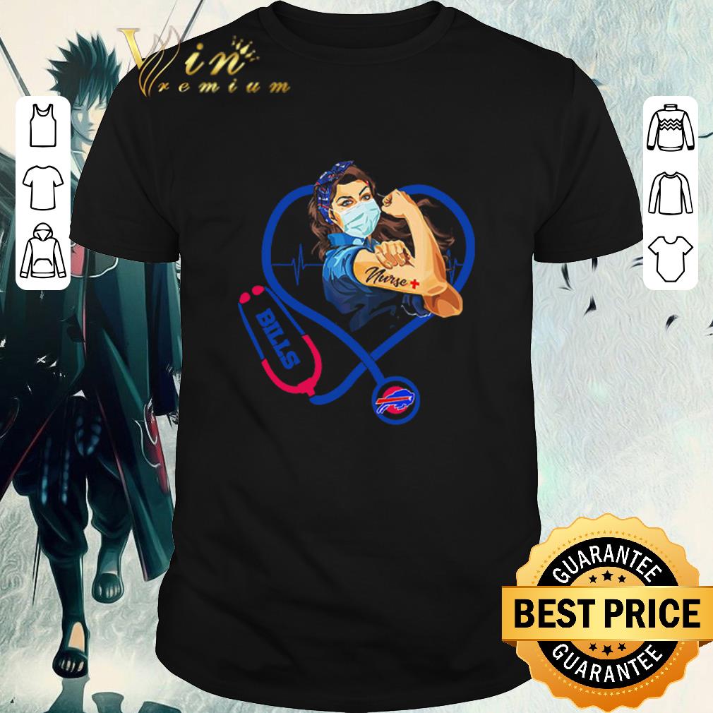 Original Strong Women Face Mask Tattoo Nurse Buffalo Bills Heartbeat shirt