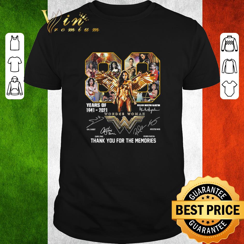 Funny 80 Years Of Wonder Woman 1941 2021 Thank You For The Memories Signatures shirt