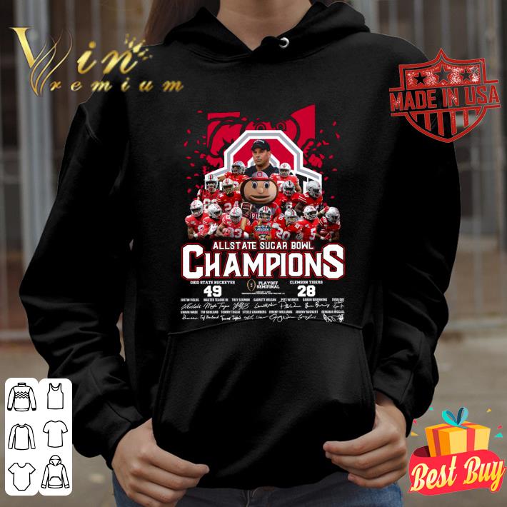 eaee7913 ohio state buckeyes 49 28 clemson tigers allstate sugar bowl champions shirt 4 - Funny  Ohio State Buckeyes 49-28 Clemson Tigers Allstate Sugar Bowl Champions shirt