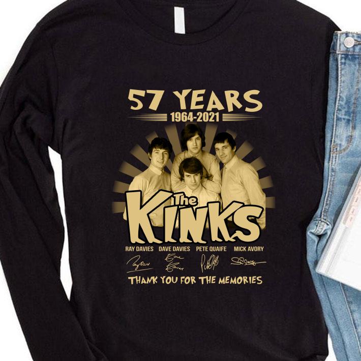 5b10e5ac the kinks 57 years of 1964 2021 signatures thank you for the memories shirt 4 - Premium The Kinks 57 years of 1964-2021 signatures thank you for the memories shirt