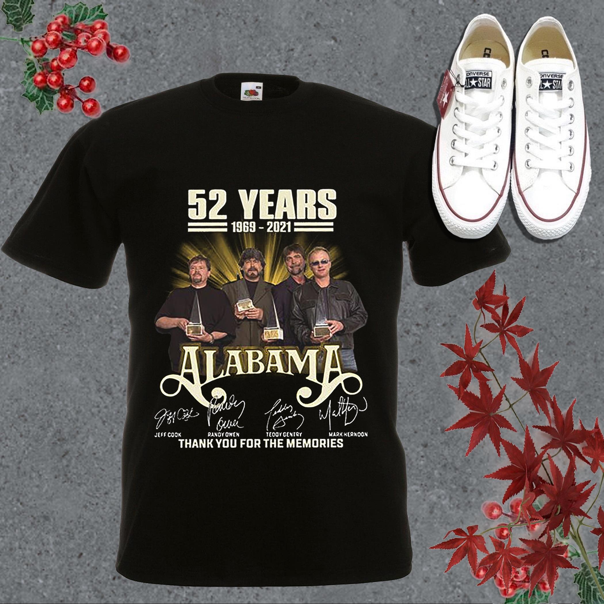 52 Years Alabama Thank You For The Memories Signatures Shirt, Alabama memories shirt