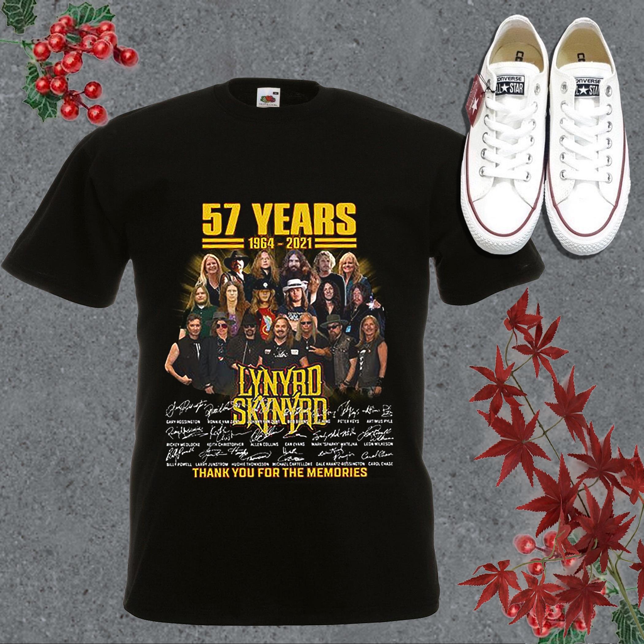 57 Years 1964-2021 Lynyrd Skynyrd Thank You For The Memories Signatures Shirt