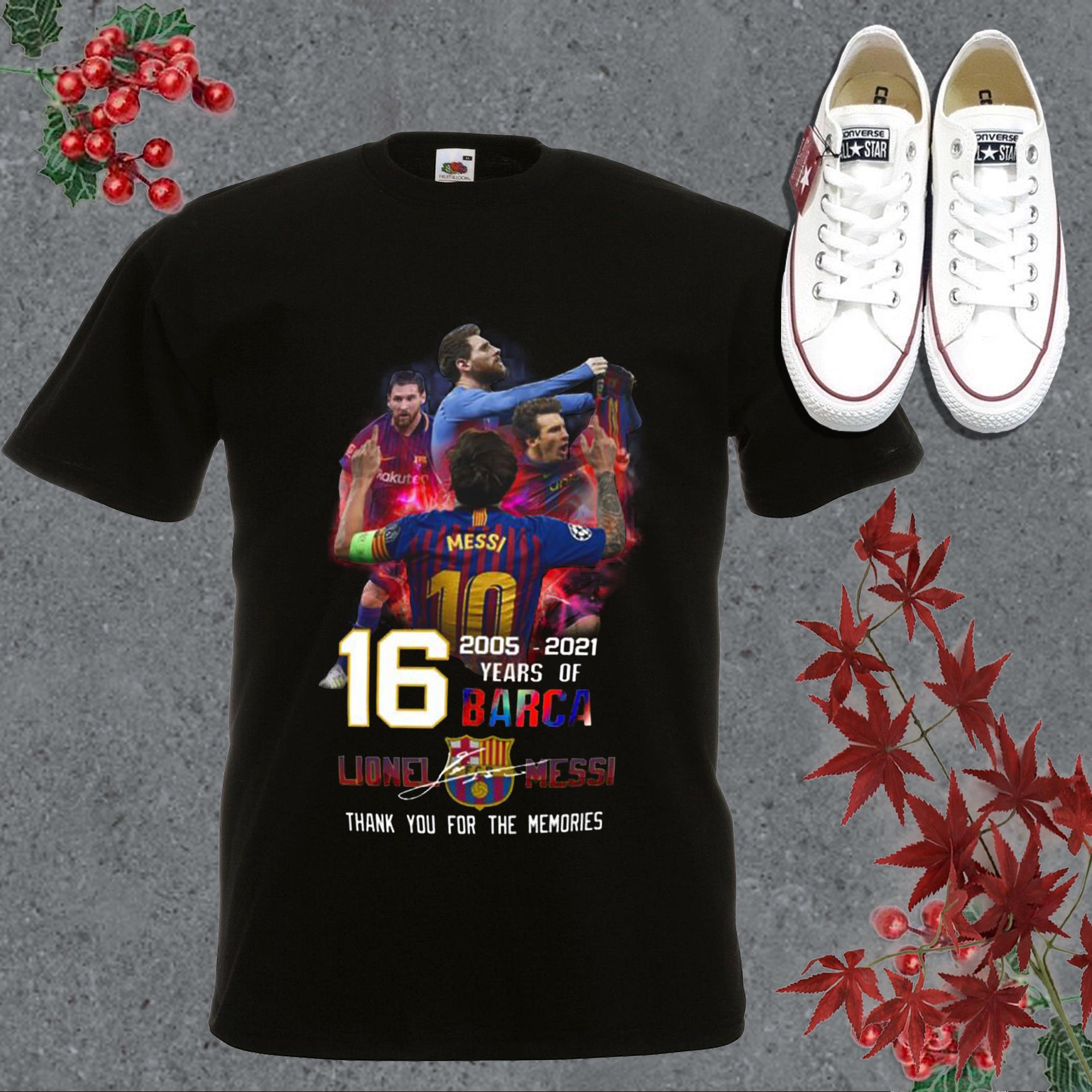 Lionel Messi 16 Years Of 2005-2021 Barca Lionel Messi Signature Shirt, Lionel Messi Shirt