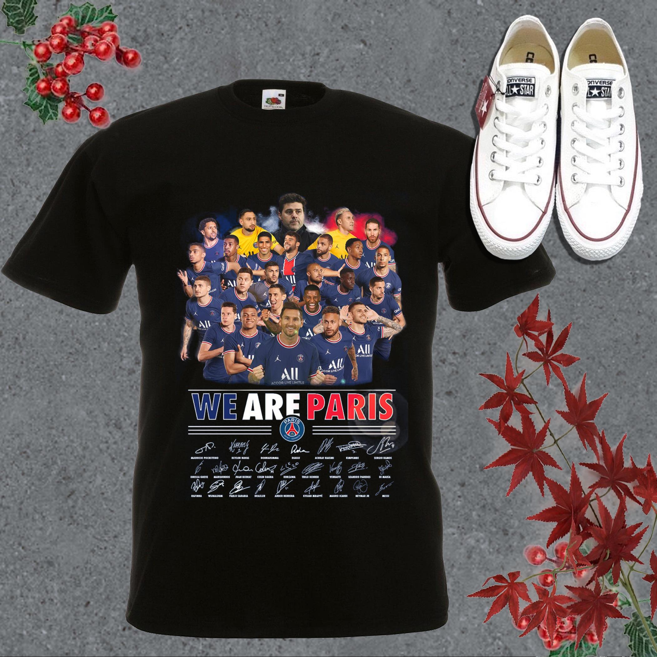 Vintage Paris Saint-germain Football Shirt, Paris Saint Germain We Are Paris Signatures Shirt, Paris Saint-Germain Football Shirt