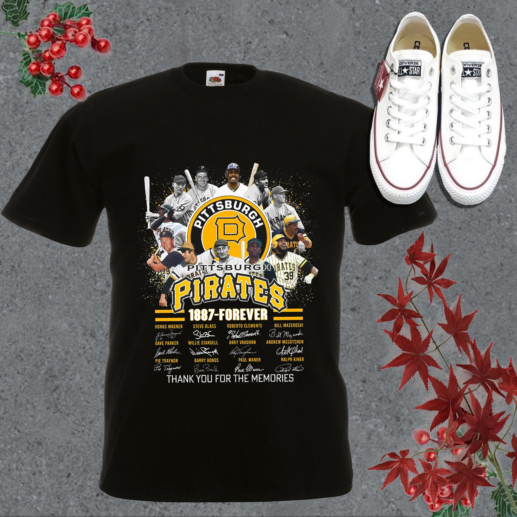 Vintage Pittsburgh Pirates 1887 Forever Shirt, Pittsburgh Pirates 1887 Forever Signatures Thank You For The Memories Shirt