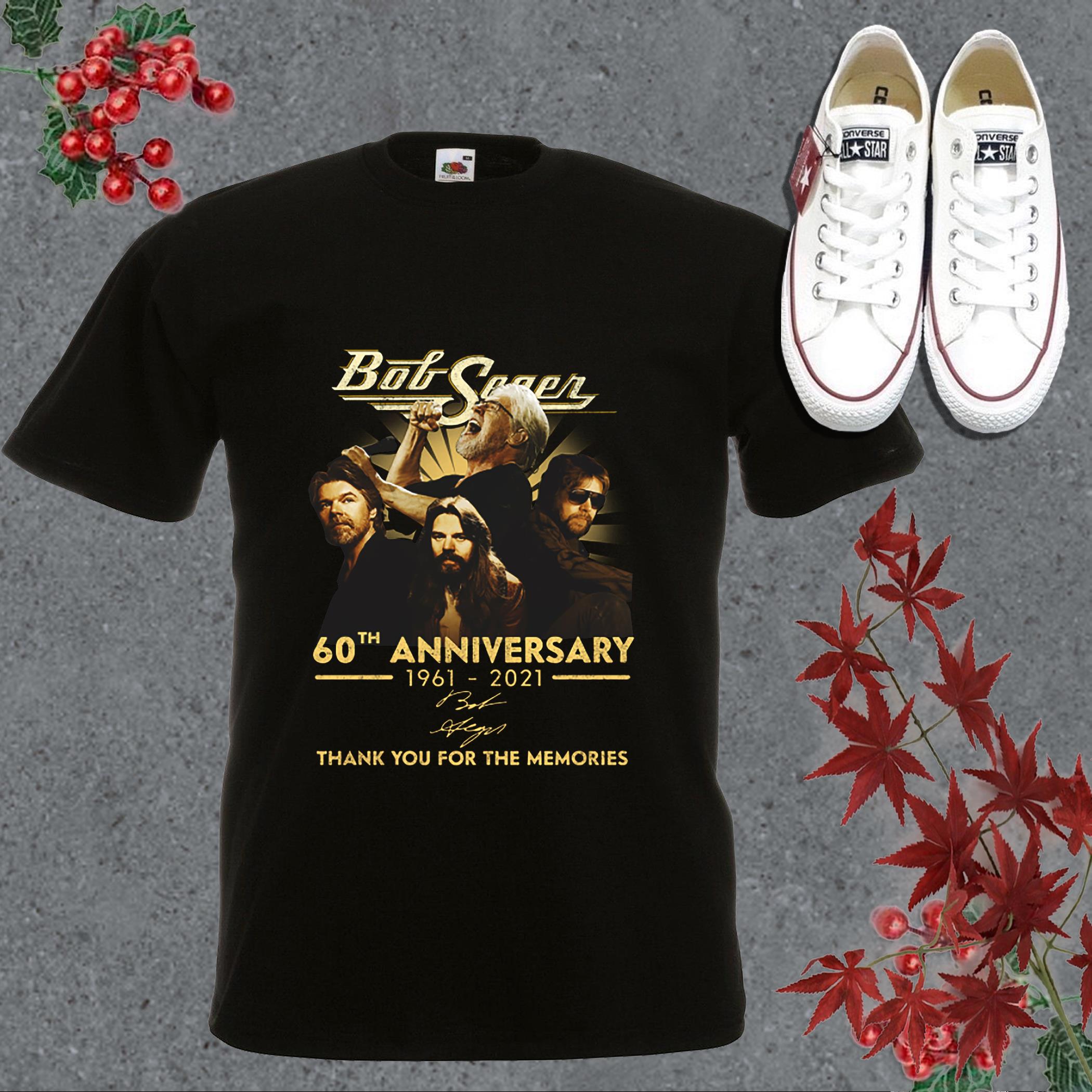 Awesome Bob Seger 60th Anniversary 1961 2021 Thank You For The Memories Signatures Shirt, 60th Bob Seger Shirt