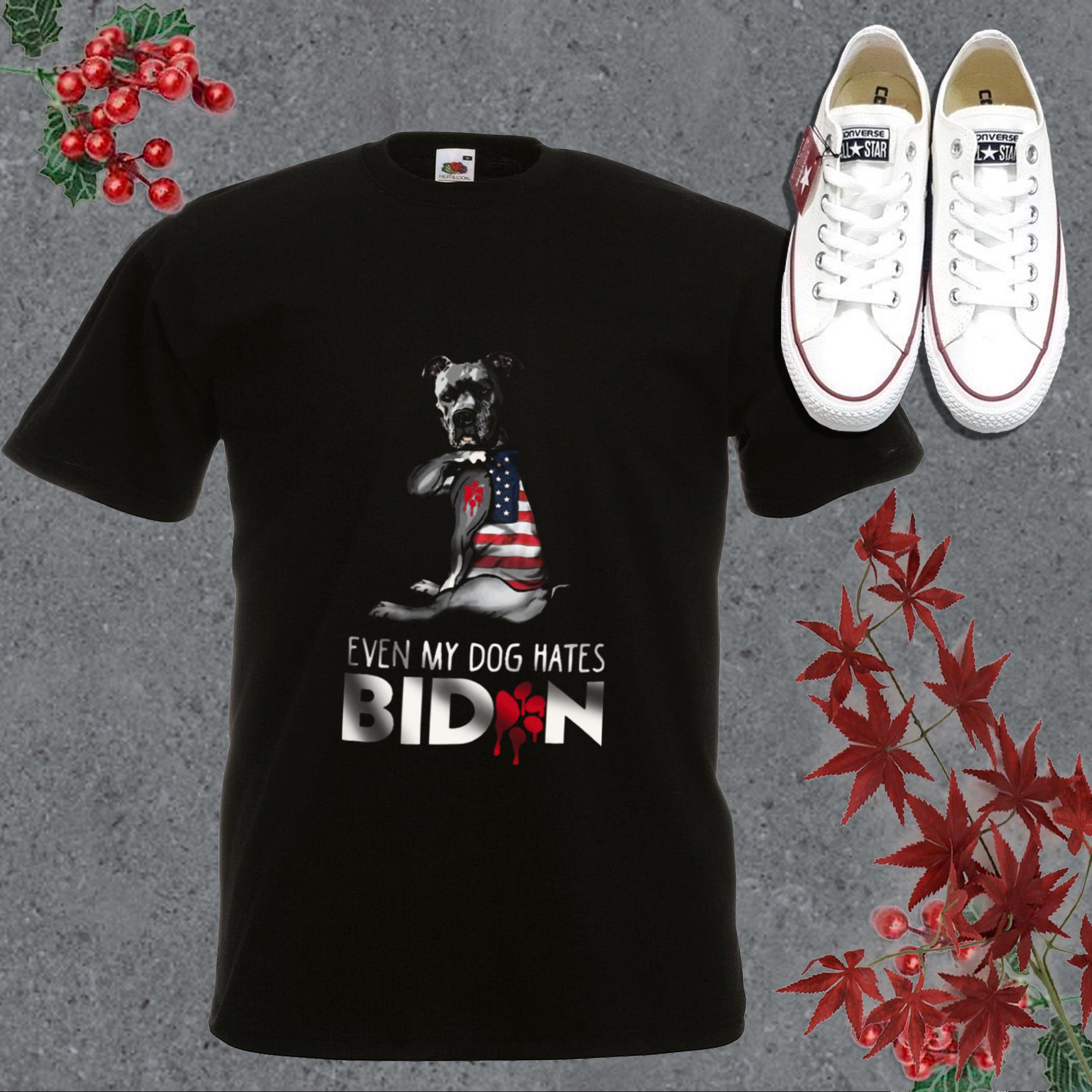 Awesome Dog Tattoo Hates Joe Bieden Shirt, Even My Dog Hates Biden Shirt, Dog Tattoo Even My Dog Hates Biden Shirt