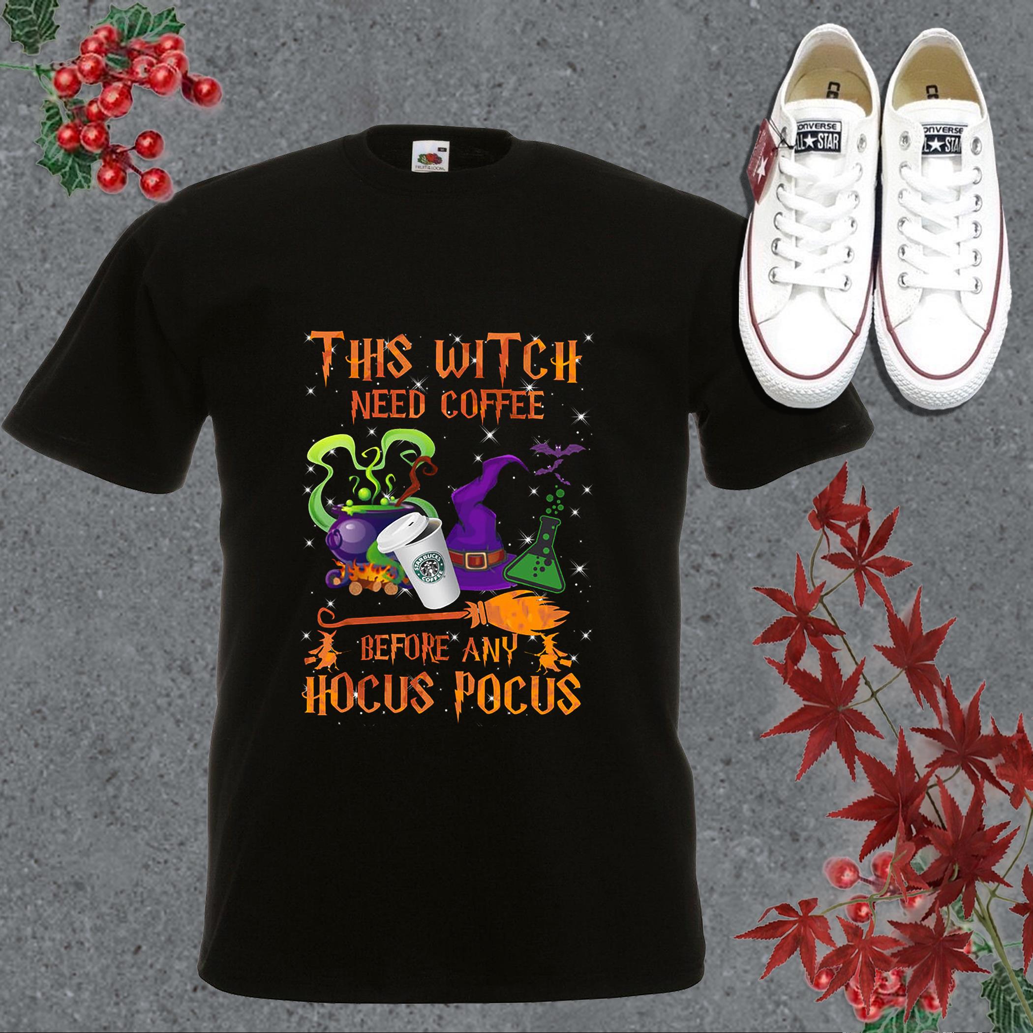 Awesome Star Wars Starbuck Coffee Halloween Shirt, Starbuck Coffee This Witch Needs Coffee Before Any Hocus Pocus Shirt