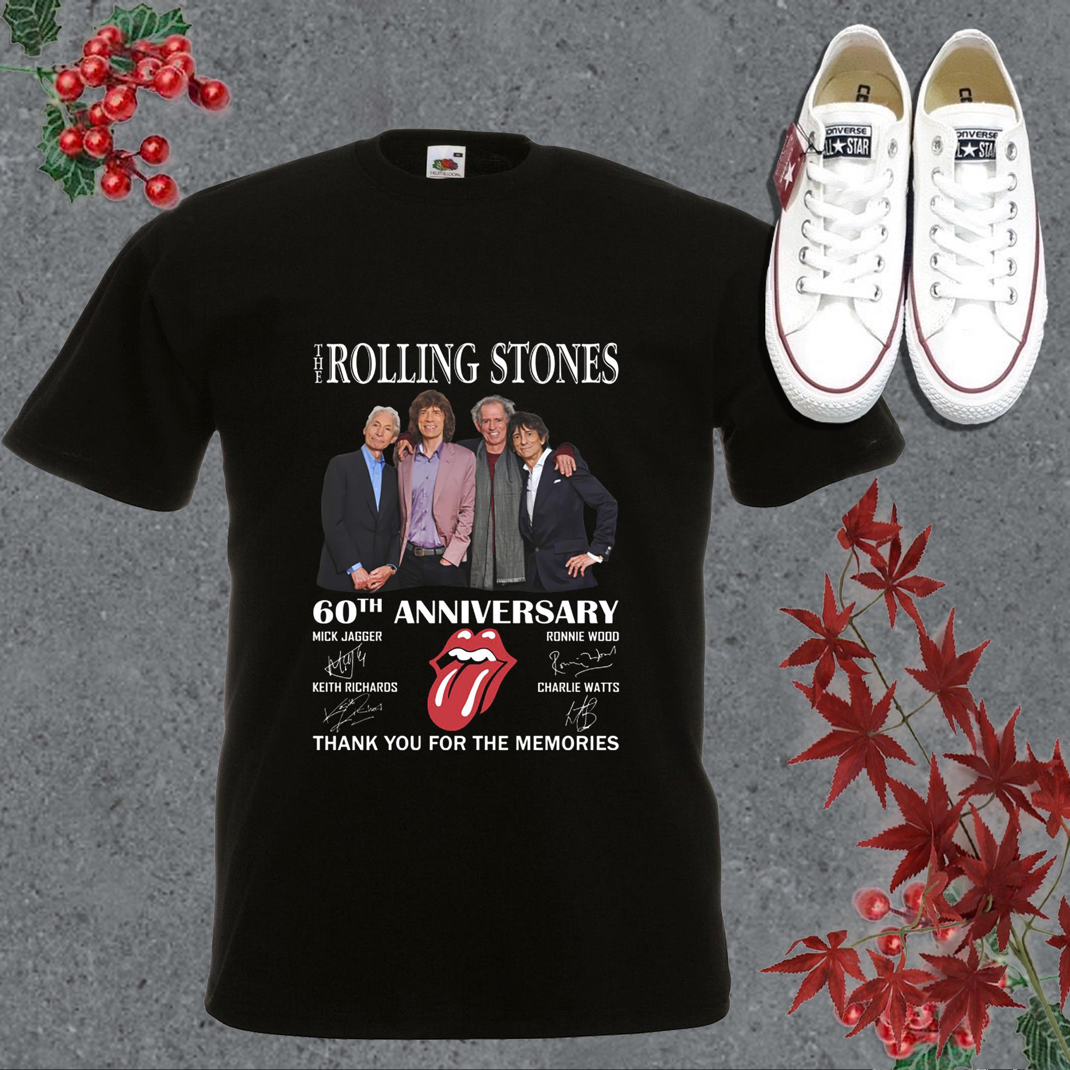 Awesome The Rolling Stones 60th Anniversary Thank You For The Memories Signatures Shirt, 60th Rolling Stones Shirt