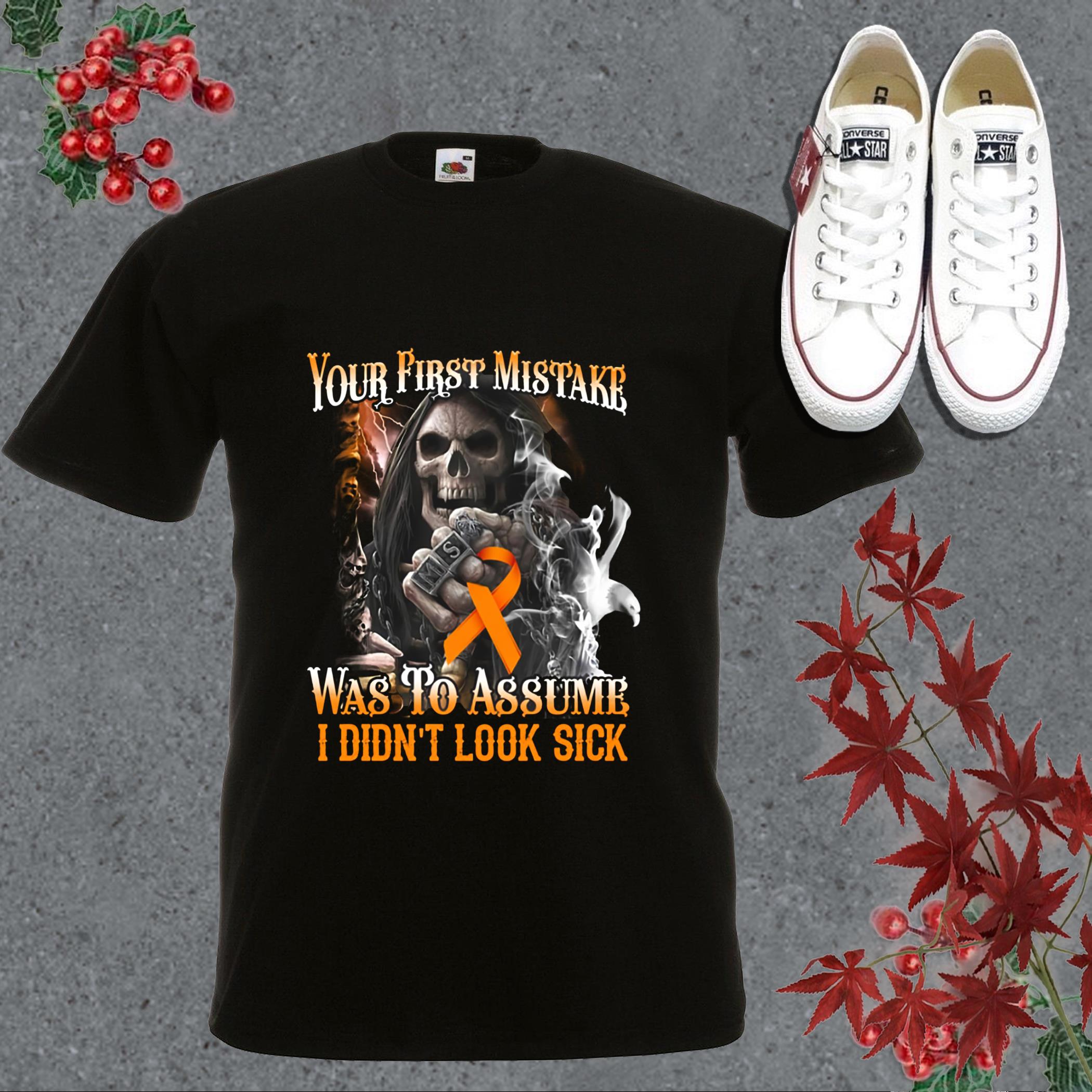 Awesome Your First Mistake Assume Shirt, Ghost Rider Your First Mistake Was To Assume I Didn't Look Sick