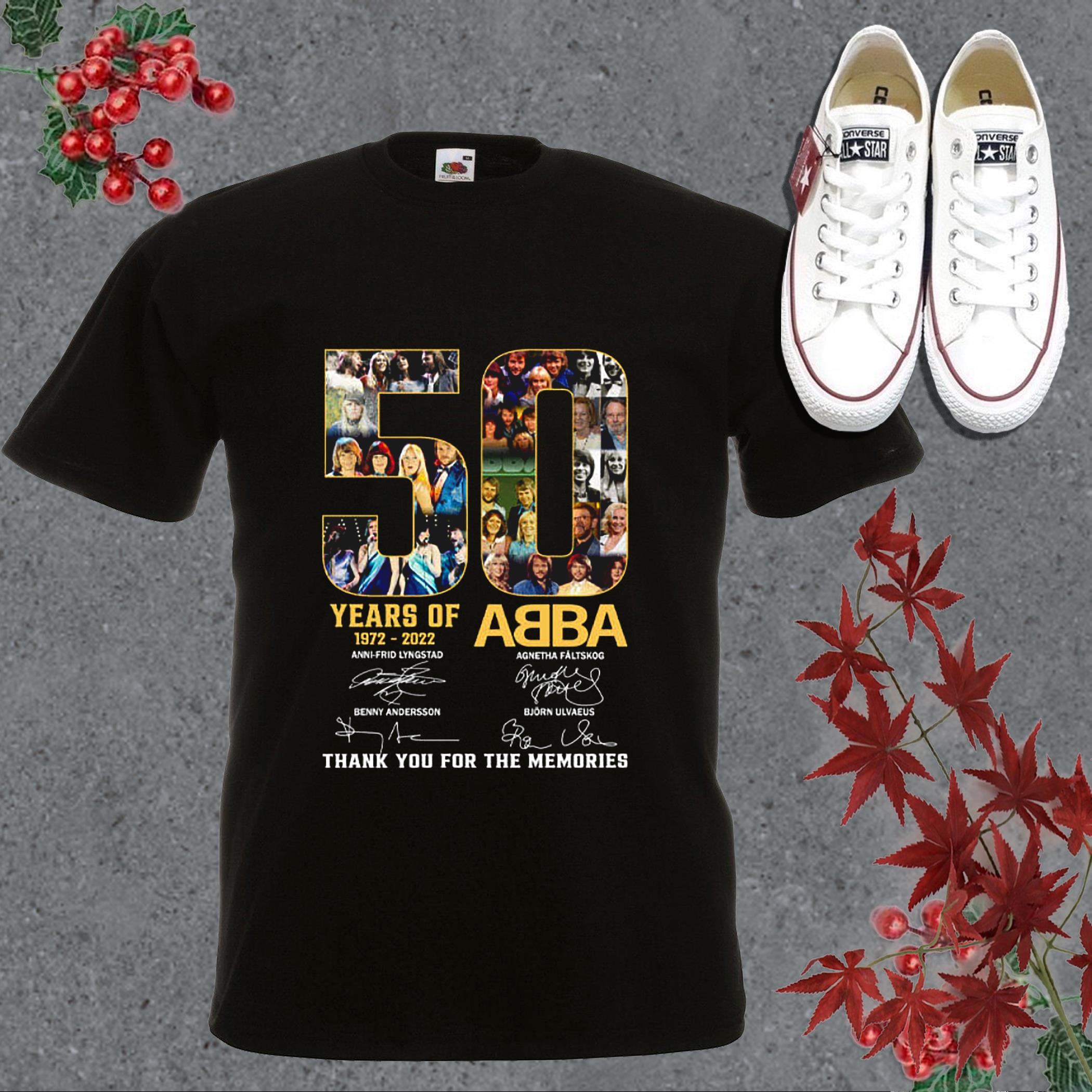 Best 50 Years Of 1972 2022 Abba Thank You For The Memories Signatures Shirt, 50 Years Of Abba Shirt,