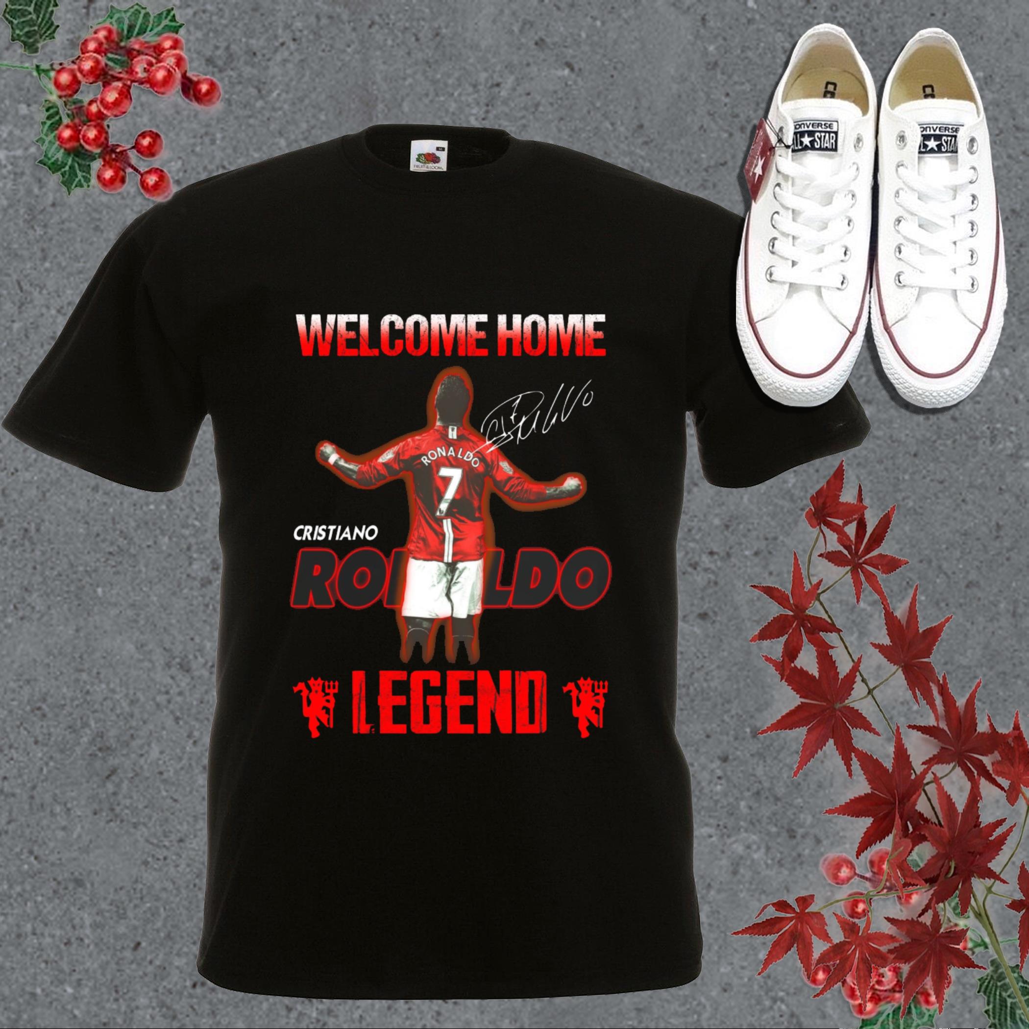Funny Cristiano Ronaldo Come Back Red Devil Shirt, Welcome Home Cristiano Ronaldo Legend Signatures Shirt, CR7 Shirt
