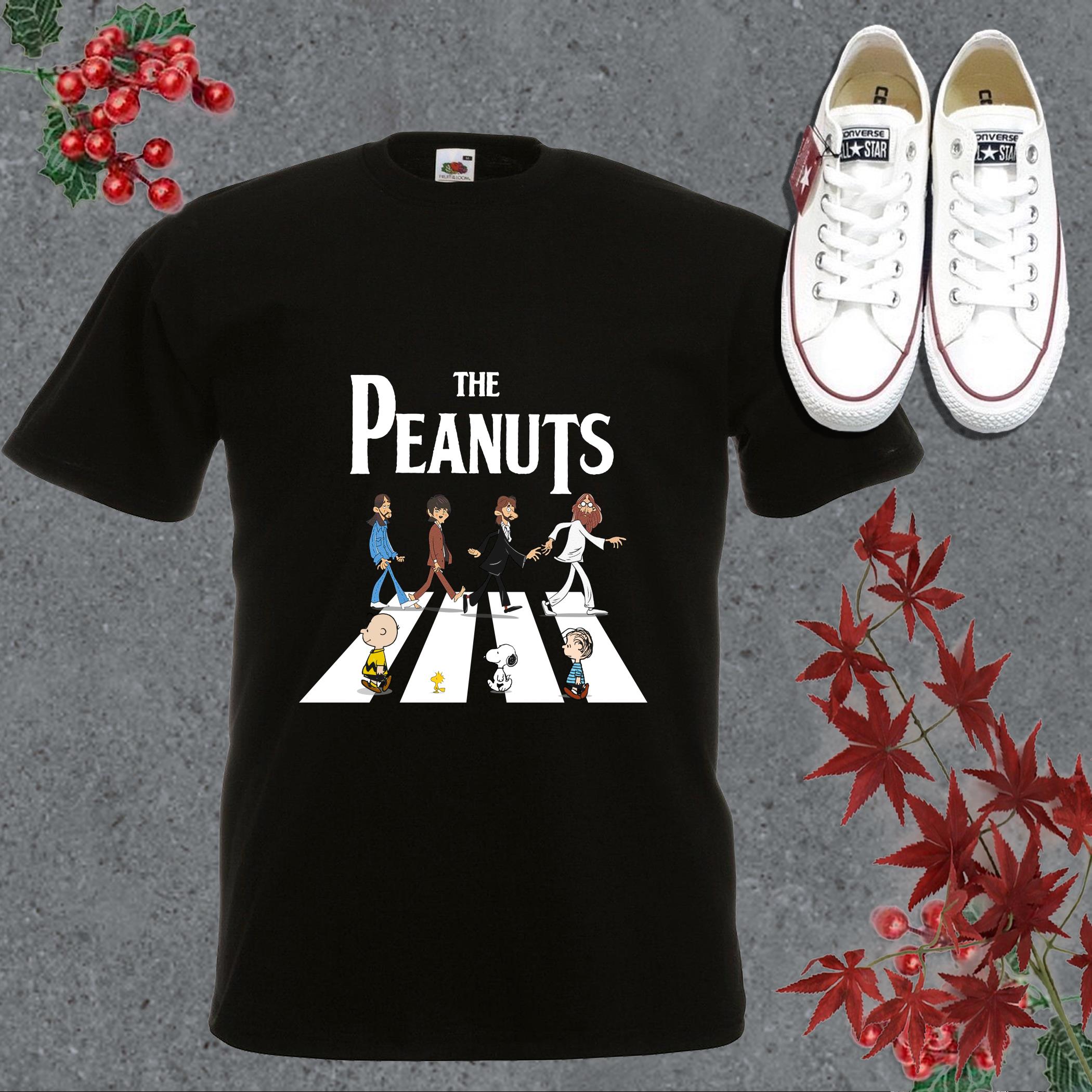 Official The Peanut And The Beatles Abbey Road Signatures Shirt, The Beatles Abbey Road Peanut Snoopy Shirt