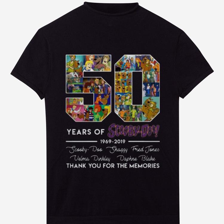 Awesome 50 Years of 1969 2019 Scooby Doo Signature Thank You For Memories shirt 1 - Awesome 50 Years of 1969-2019 Scooby Doo Signature Thank You For Memories shirt
