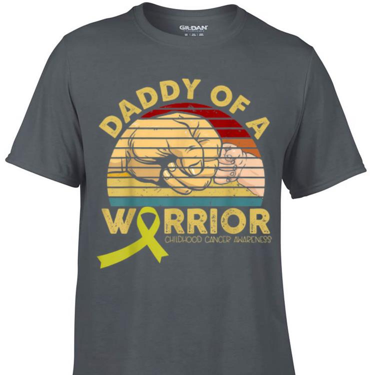 Awesome Daddy Of A Warrior Childhood Cancer Awareness Vintage shirt 1 - Awesome Daddy Of A Warrior Childhood Cancer Awareness Vintage shirt