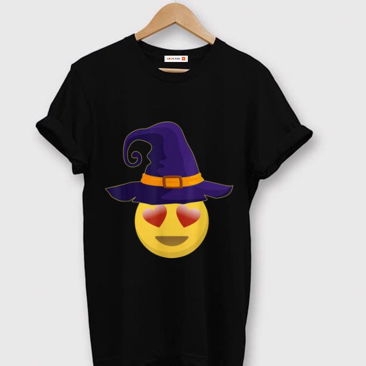 Awesome Halloween Costume Emoji Emoticon Witch Hat Heart Eyes Face shirt 1 - Awesome Halloween Costume Emoji Emoticon Witch Hat Heart Eyes Face shirt