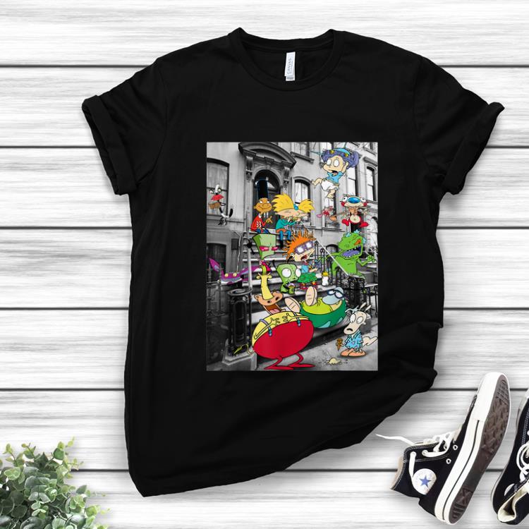 Awesome Nickelodeon Classic Nicktoons Hanging On Stoop shirt 1 - Awesome Nickelodeon Classic Nicktoons Hanging On Stoop shirt