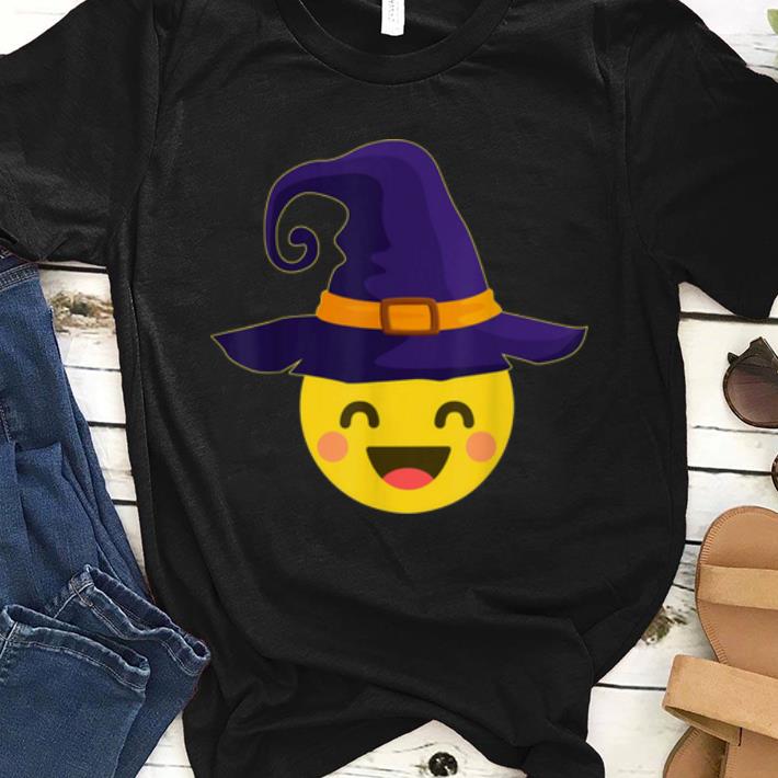 Funny Halloween Costume Emoji Emoticon Witch Hat Blush Face shirt 1 - Funny Halloween Costume Emoji Emoticon Witch Hat Blush Face shirt