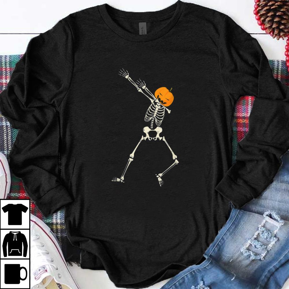 Funny Skeleton Dabbing Pumpkin Head Halloween Funny Gift shirt 1 - Funny Skeleton Dabbing Pumpkin Head Halloween Funny Gift shirt