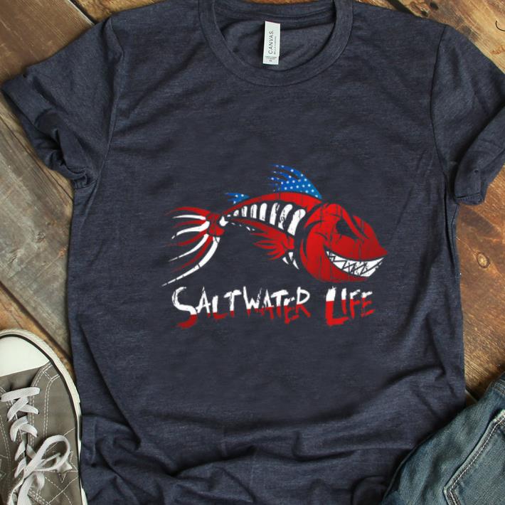 Hot Saltwater Life fishbone American shirt 1 - Hot Saltwater Life fishbone American shirt