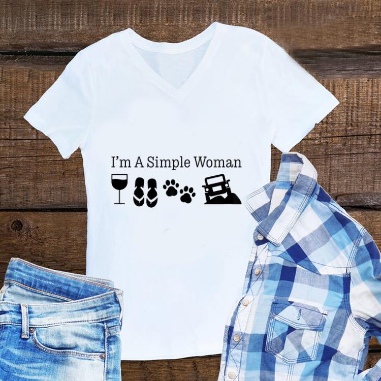 Im A Simple Woman Wine Flip Flops Dog Jeeps shirt 1 - Im A Simple Woman Wine Flip Flops Dog Jeeps shirt