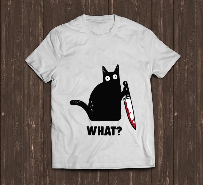 Nice Cat What Murderous Black Cat With Knife shirt 1 - Nice Cat What Murderous Black Cat With Knife shirt