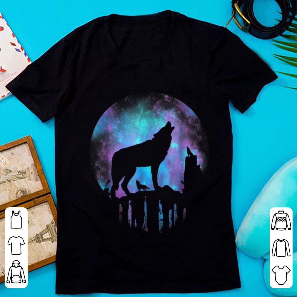 Nice Howling Wolf Galaxy Moon shirt 1 - Nice Howling Wolf Galaxy Moon shirt