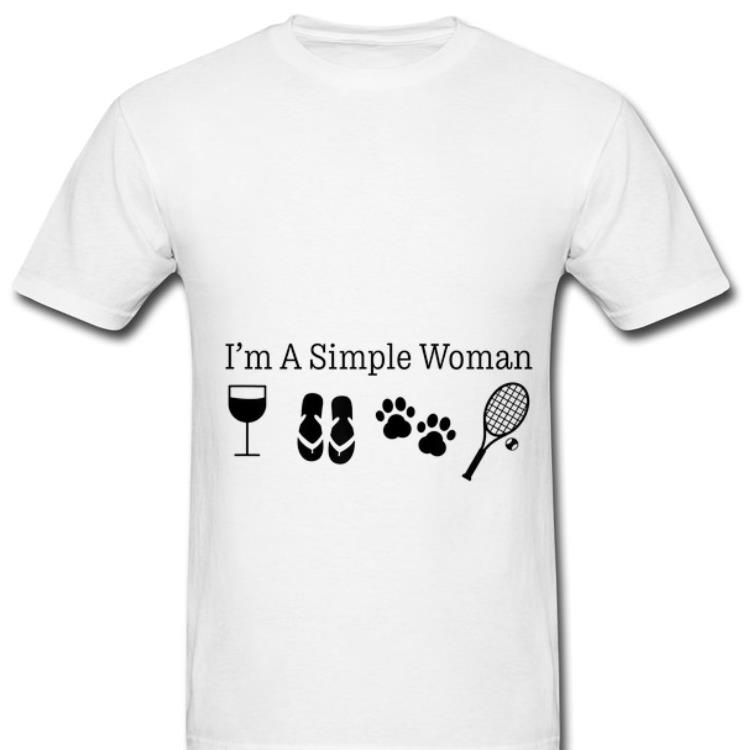 Nice I m A Simple Woman Wine Flip Flops Dog Paw Tennis shirt 1 - Nice I'm A Simple Woman Wine Flip Flops Dog Paw Tennis shirt