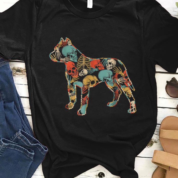 Nice Vintage Pit Bull Retriever Skeleton Skull shirt 1 - Nice Vintage Pit Bull Retriever Skeleton Skull shirt