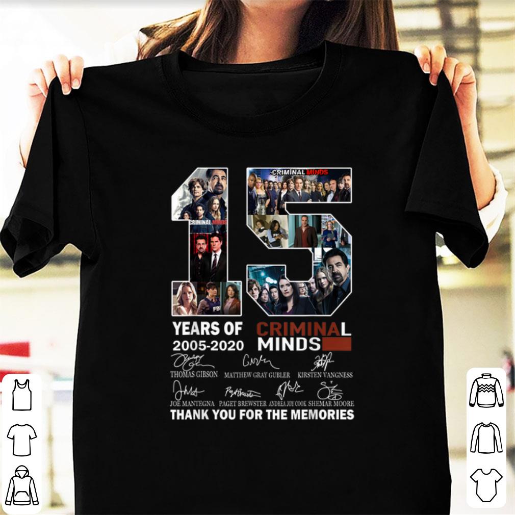 Official 15 Years Of Criminal Minds Thank You For The Memories Signature shirt 1 - Official 15 Years Of Criminal Minds Thank You For The Memories Signature shirt