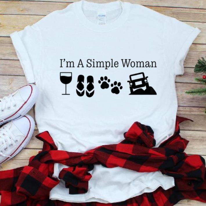 Official Im A Simple Woman Wine Flip Flops Dog Jeeps shirt 1 - Official Im A Simple Woman Wine Flip Flops Dog Jeeps shirt