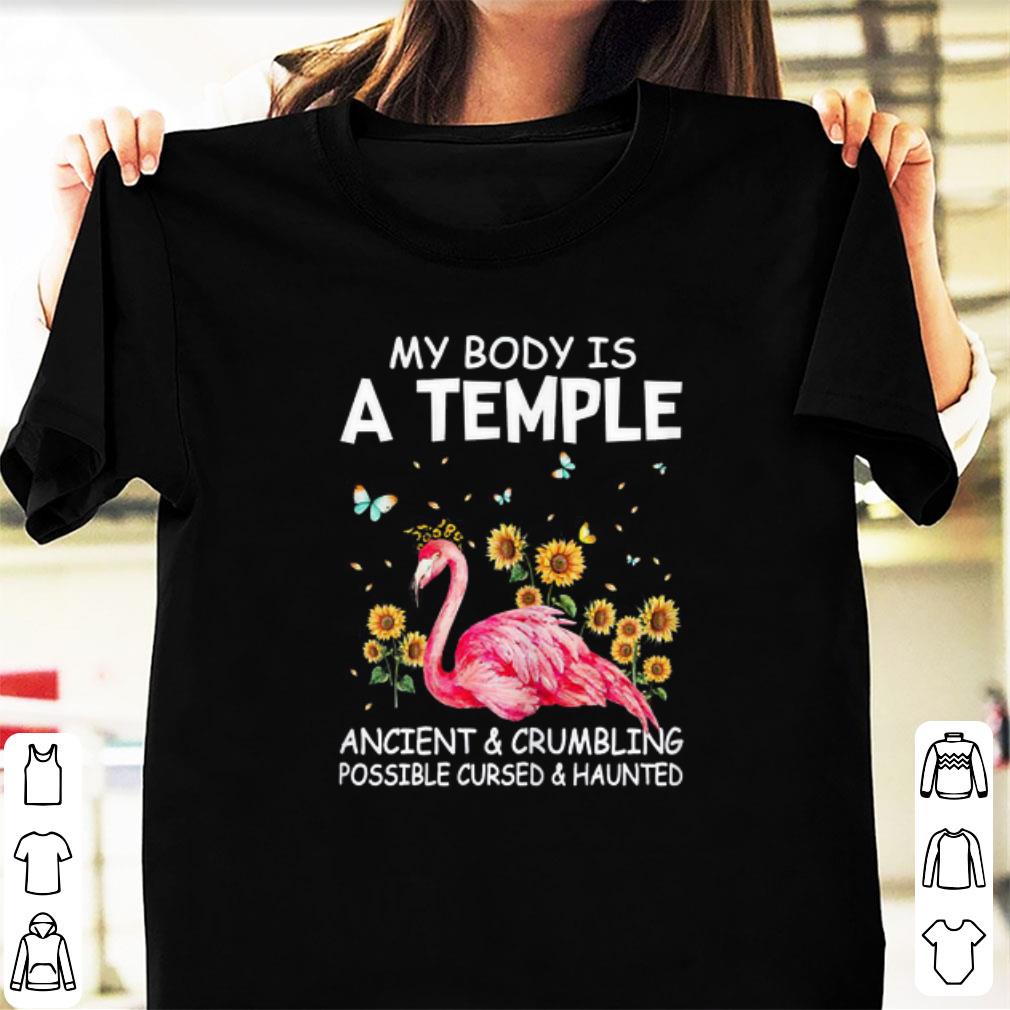 Official My Body A Temple Ancient And Crumbling Flamingo shirt 1 - Official My Body A Temple Ancient And Crumbling Flamingo shirt