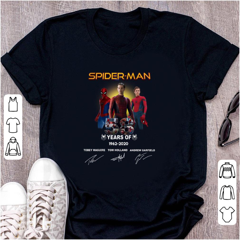 Official Spider Man 58 Years Anniversary 1962 2020 Signature shirt 1 - Official Spider Man 58 Years Anniversary 1962-2020 Signature shirt