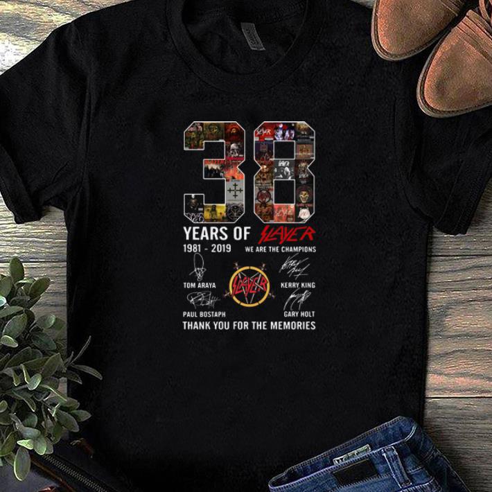 Original 38 Years Of Slayer 1981 2019 signature shirt 1 - Original 38 Years Of Slayer 1981-2019 signature shirt