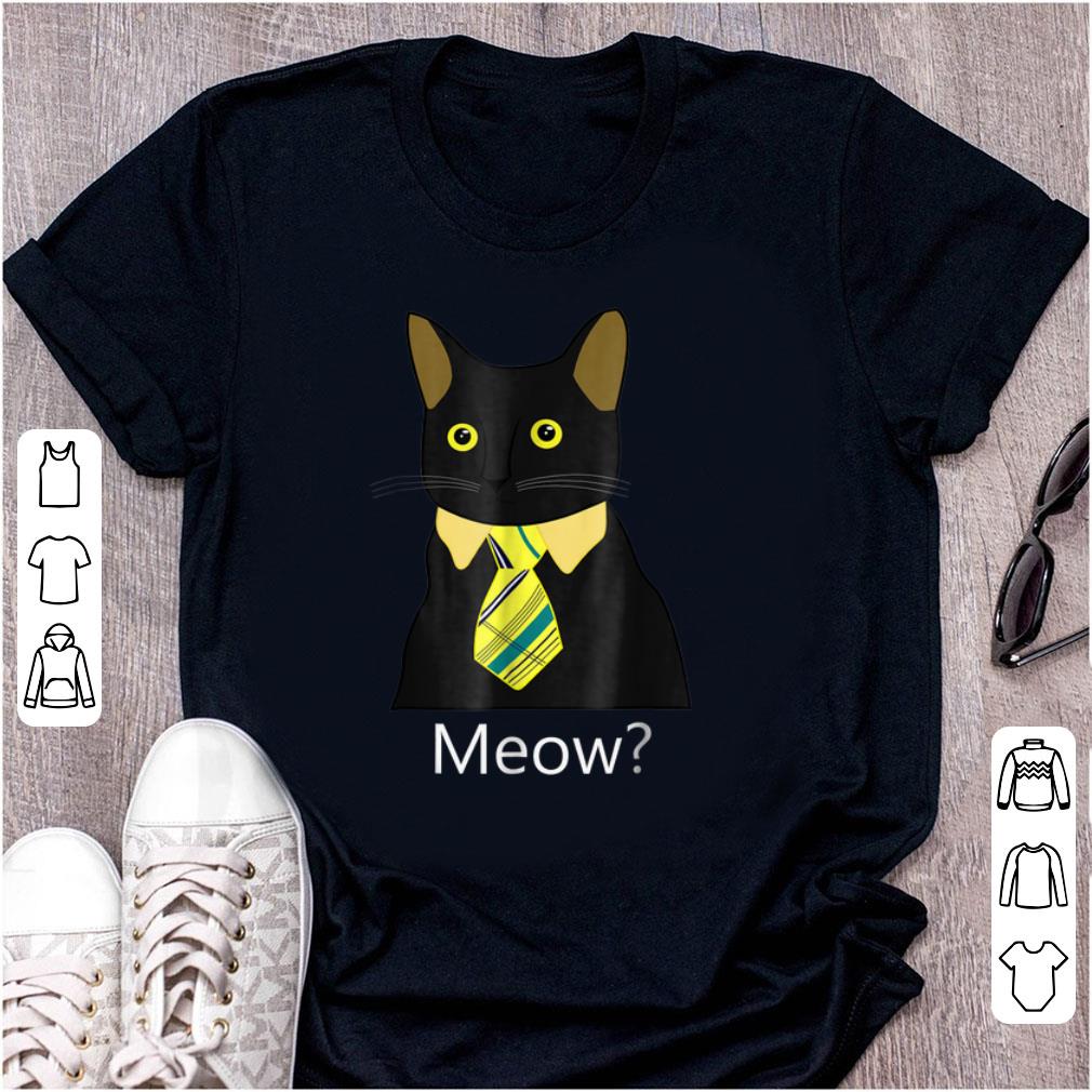 Original Black Business Cat Kitten with Yellow Tie Meow shirt 1 - Original Black Business Cat Kitten with Yellow Tie Meow shirt