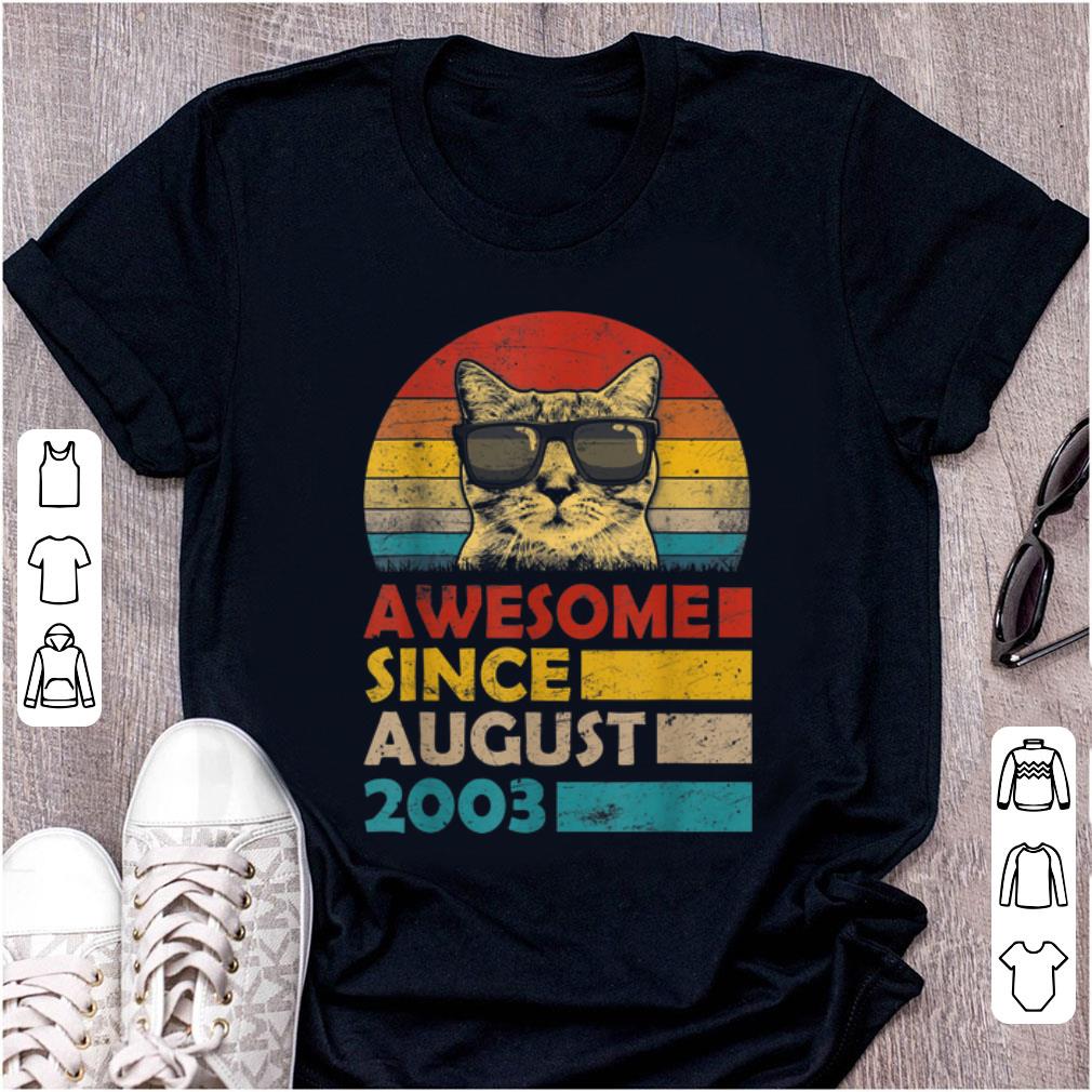Original Vintage Cat Sunglass Awesome Since August 2013 shirt 1 - Original Vintage Cat Sunglass Awesome Since August 2013 shirt