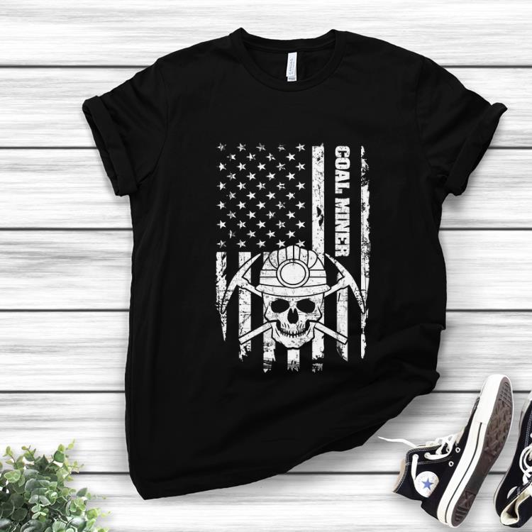 Premium Coal Miner American Flag Skull shirt 1 - Premium Coal Miner American Flag Skull shirt