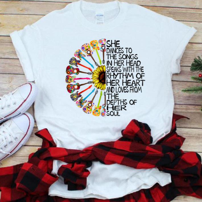 Premium She Dance To The Song In Her Head Speaks With The Rhythm Of Heart Heart Guitar Hippie Sunflower shirt 1 - Premium She Dance To The Song In Her Head Speaks With The Rhythm Of Heart Heart Guitar Hippie Sunflower shirt