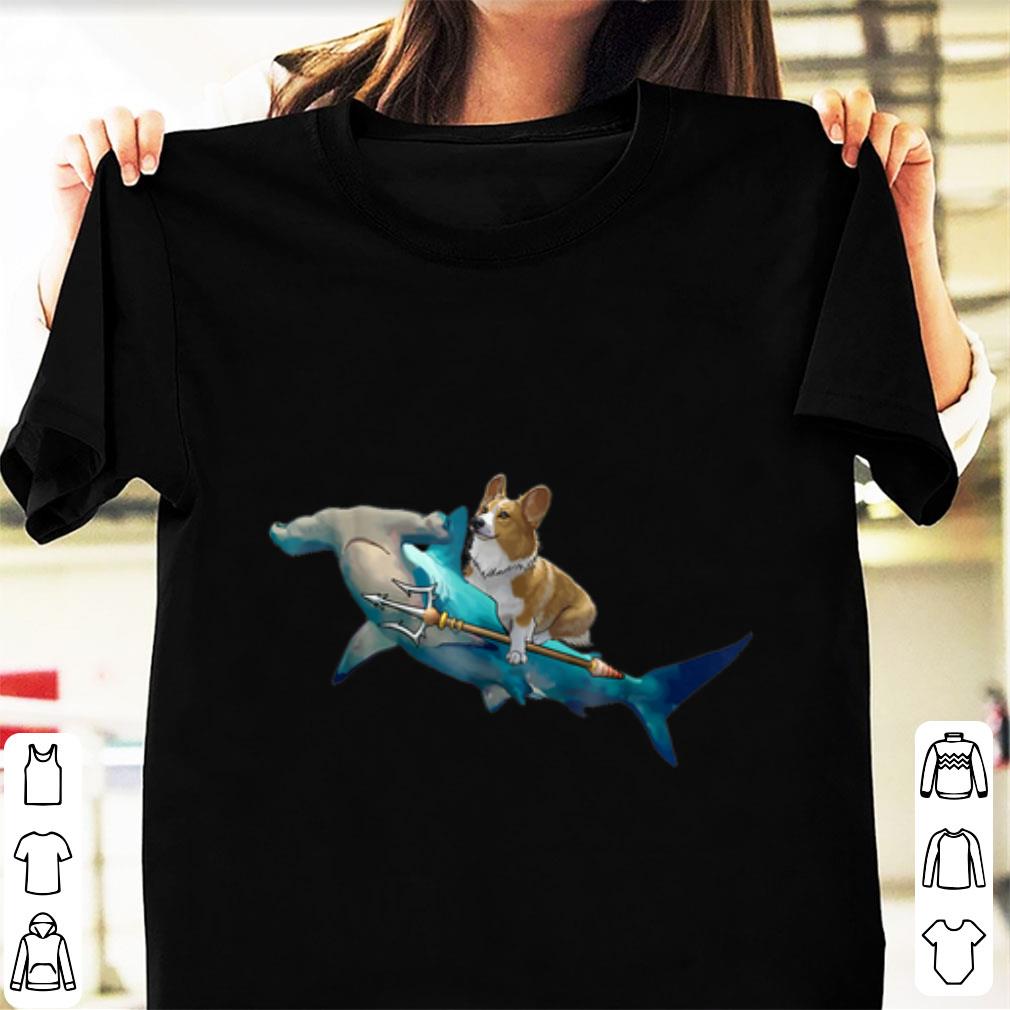 Pretty Corgi Riding a Hammerhead shark shirt 1 2 - Pretty Corgi Riding a Hammerhead shark shirt