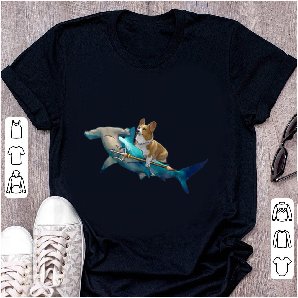 Pretty Corgi Riding a Hammerhead shark shirt 1 - Pretty Corgi Riding a Hammerhead shark shirt