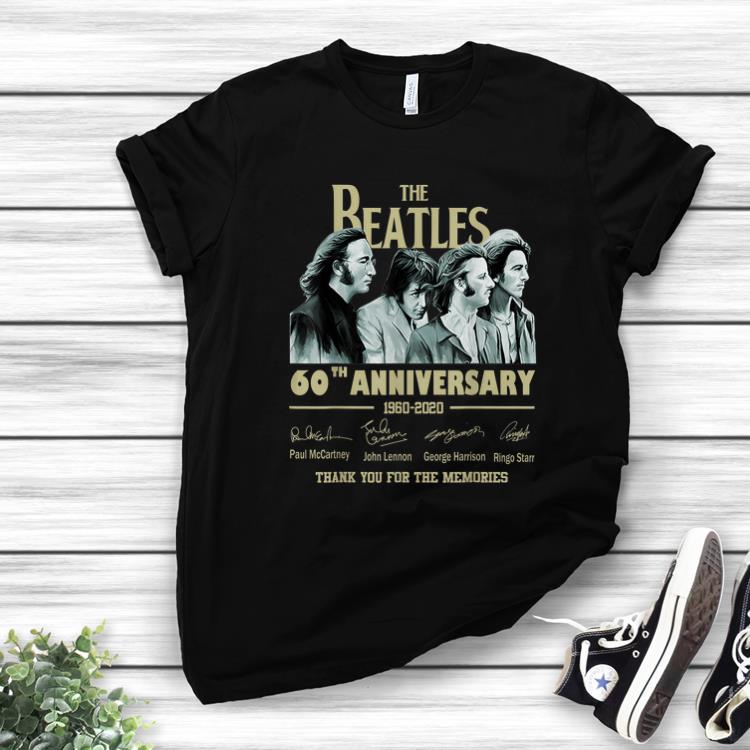Pretty The Beatles 60th Anniversary Thank You For Memories Signature shirt 1 - Pretty The Beatles 60th Anniversary Thank You For Memories Signature shirt