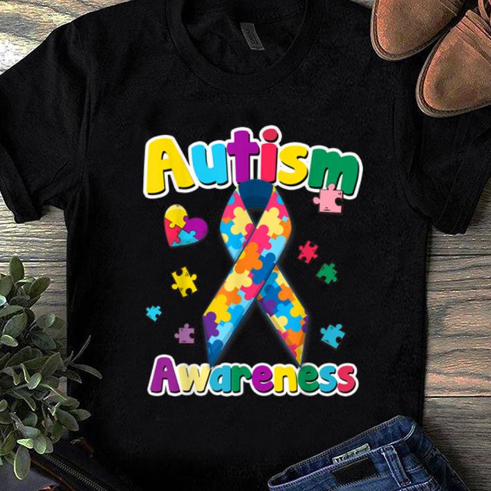 Top Ribbon Puzzle Pieces Colors Autism Awareness shirt 1 - Top Ribbon Puzzle Pieces Colors Autism Awareness shirt