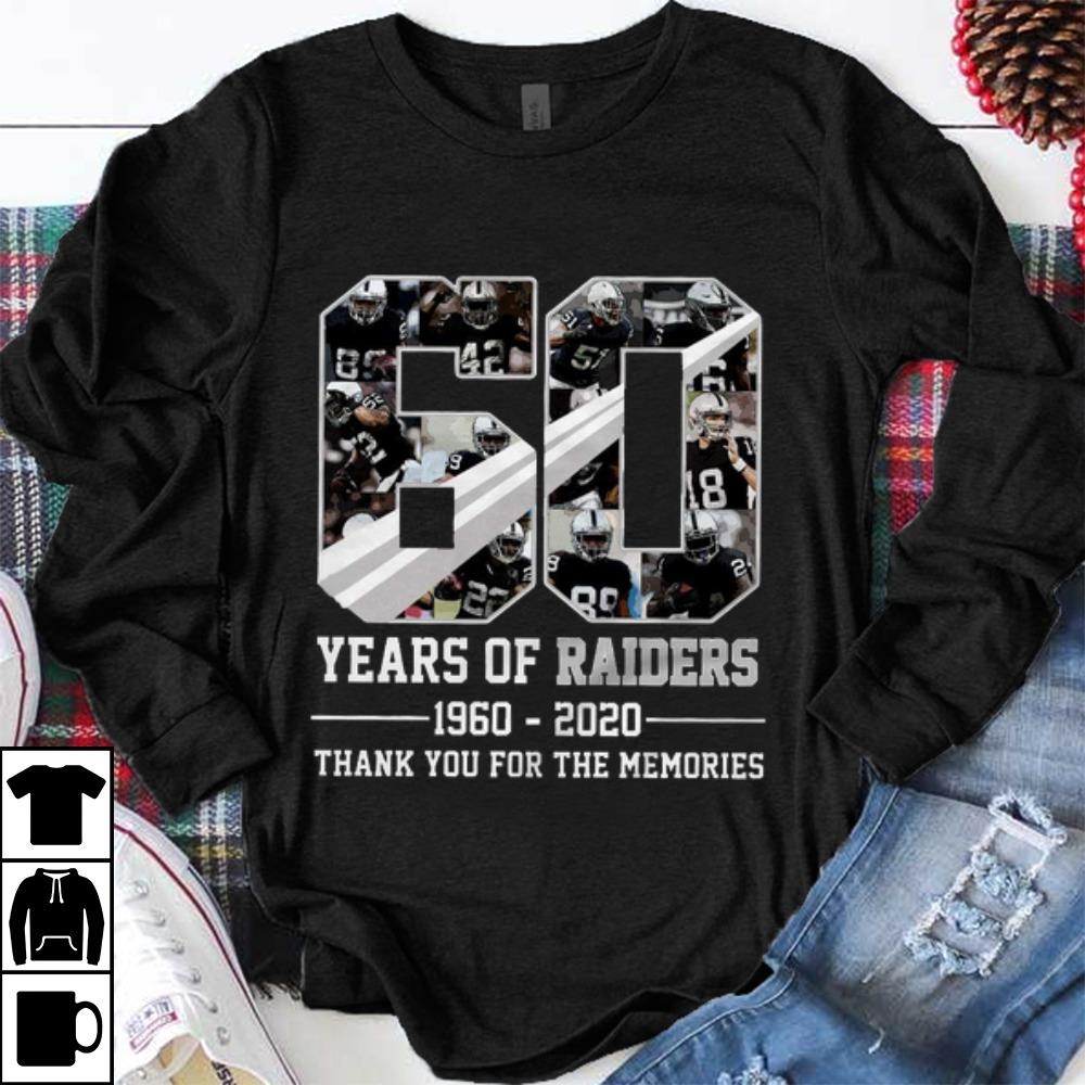 Awesome 60 Years Of Oakland Raiders Thank You For The Memories shirt 1 - Awesome 60 Years Of Oakland Raiders - Thank You For The Memories shirt