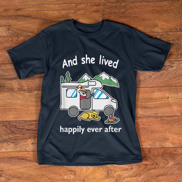 Awesome And she lived happily ever after Camping Dog shirt 1 - Awesome And she lived happily ever after Camping Dog shirt