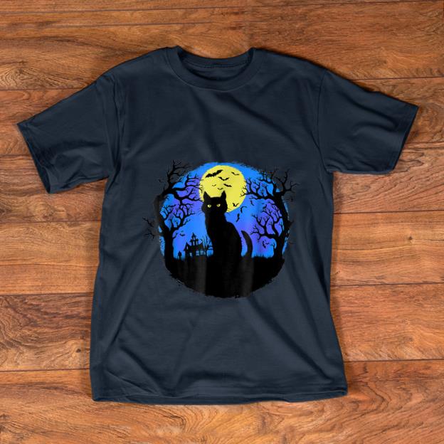 Awesome Black Cat at Night Halloween shirt 1 - Awesome Black Cat at Night Halloween shirt