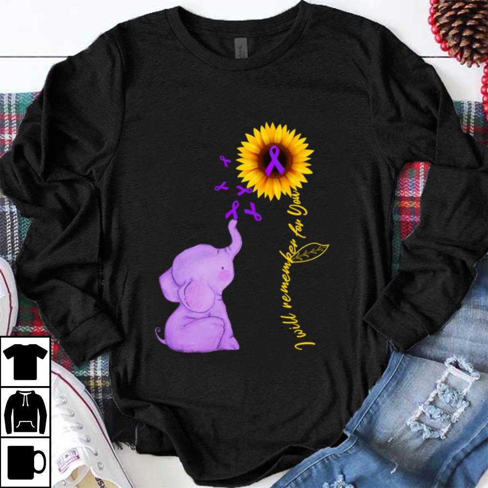 Awesome Elephant Alzheimer Awareness I Will Remember For You shirt 1 - Awesome Elephant Alzheimer Awareness I Will Remember For You shirt