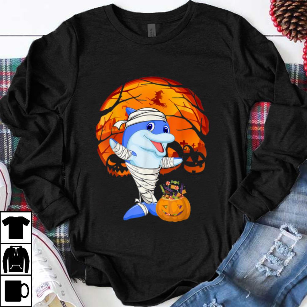 Awesome Halloween Dolphin Mummy Pumpkin Halloween Moon shirt 1 - Awesome Halloween Dolphin Mummy Pumpkin Halloween Moon shirt